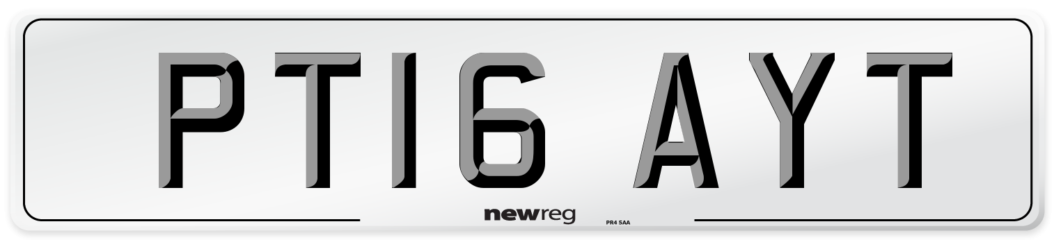 PT16 AYT Number Plate from New Reg